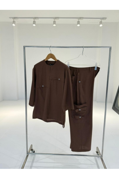 Samua Kurta Set , Oak Brown